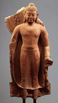 Standing Buddha, 5th century CE Uttar Pradesh, Mathura, Gupta period (4th-6th century CE)