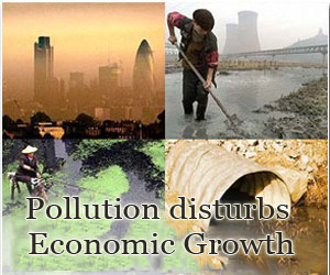 Pollution disrupts the economic growth 