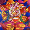 Modern Ganesha Glass Painting