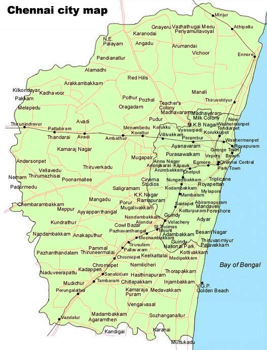 Chennai City Map,Maps of Chennai,Tamil Nadu,Chennai,India Maps,Map of Chennai India