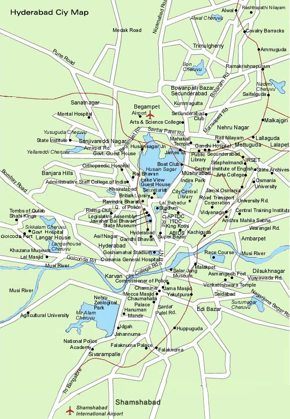 Hyderabad City Map,Maps of Hyderabad,Hyderabad,India Maps,Map of Hyderabad India