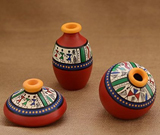 Teracotta Red Warli handpainted Decorative Pot
