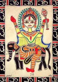 Madhubani painting on hand made paper