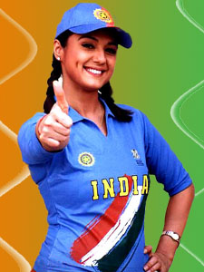 Preity Zinta Cheering Indian Team Preity Zinta Cheering Indian Team