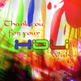 Happy Holi Thank you  Card