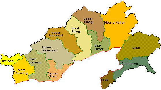 Map of Arunachal Pradesh