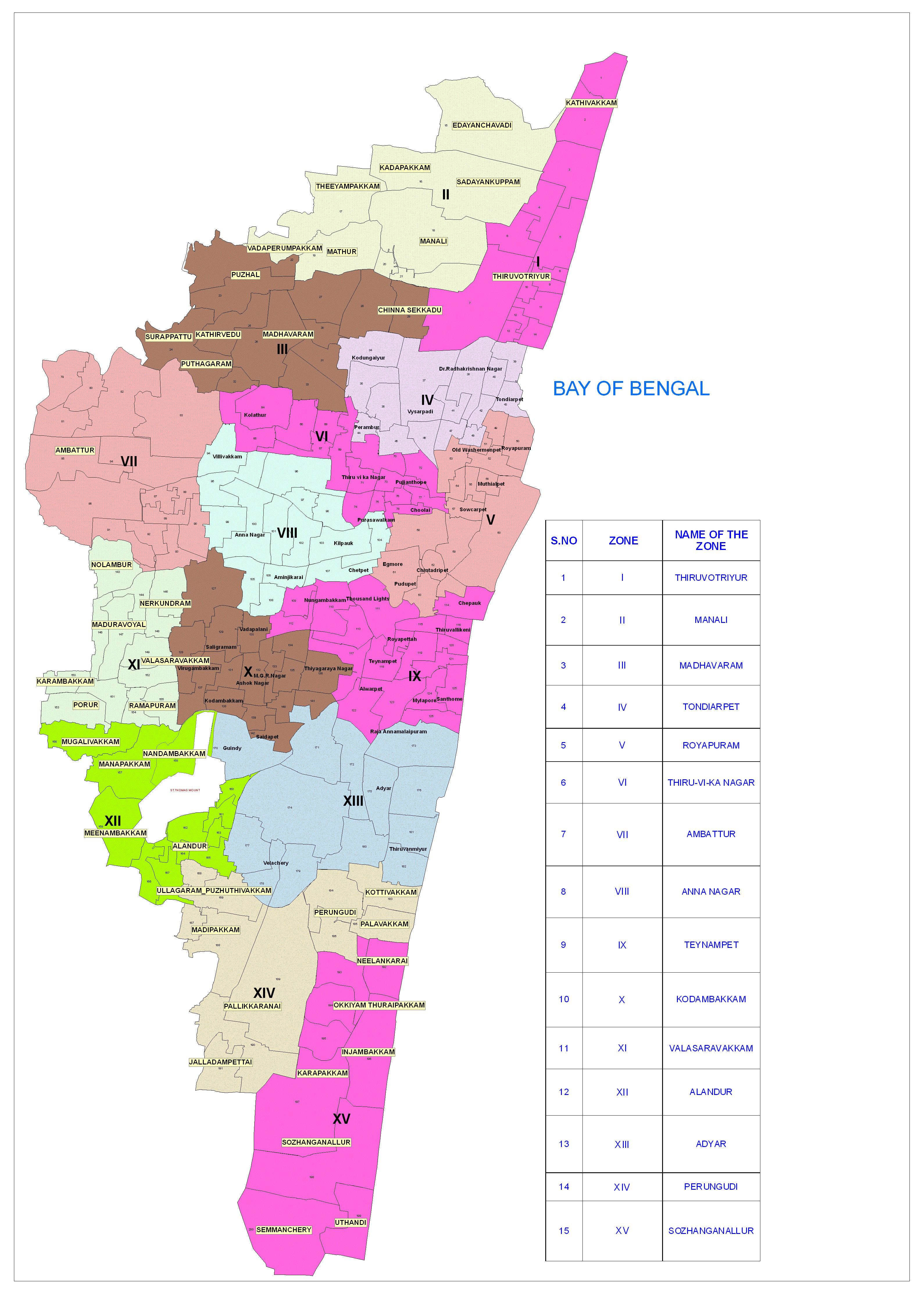 Chennai City Map, Tamilnadu