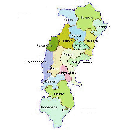 Map of Chhattisgarh