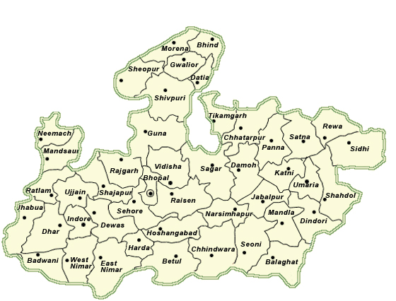 Map of Madhya pradesh