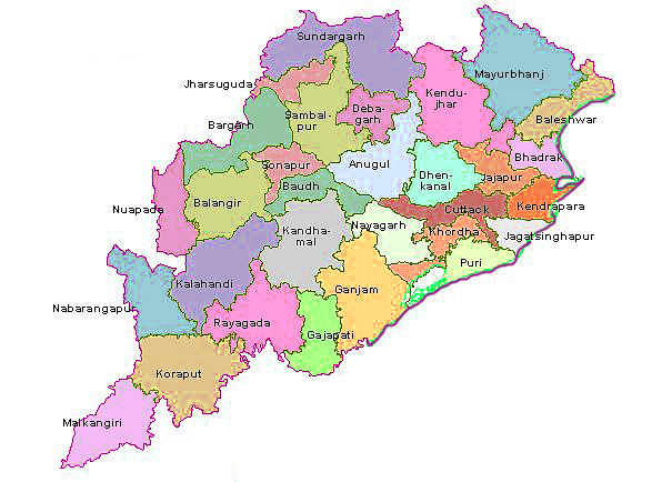 Map of Odisha