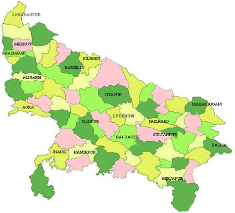 Map of Uttarpradesh