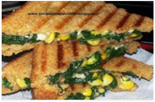 Healthy starter for parties: corn capsicum sandwich