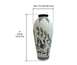 Handpainted Warli Vase Round White